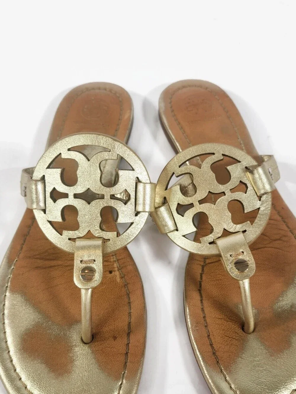 Tory Burch Metallic Gold Miller Sandals Size 7